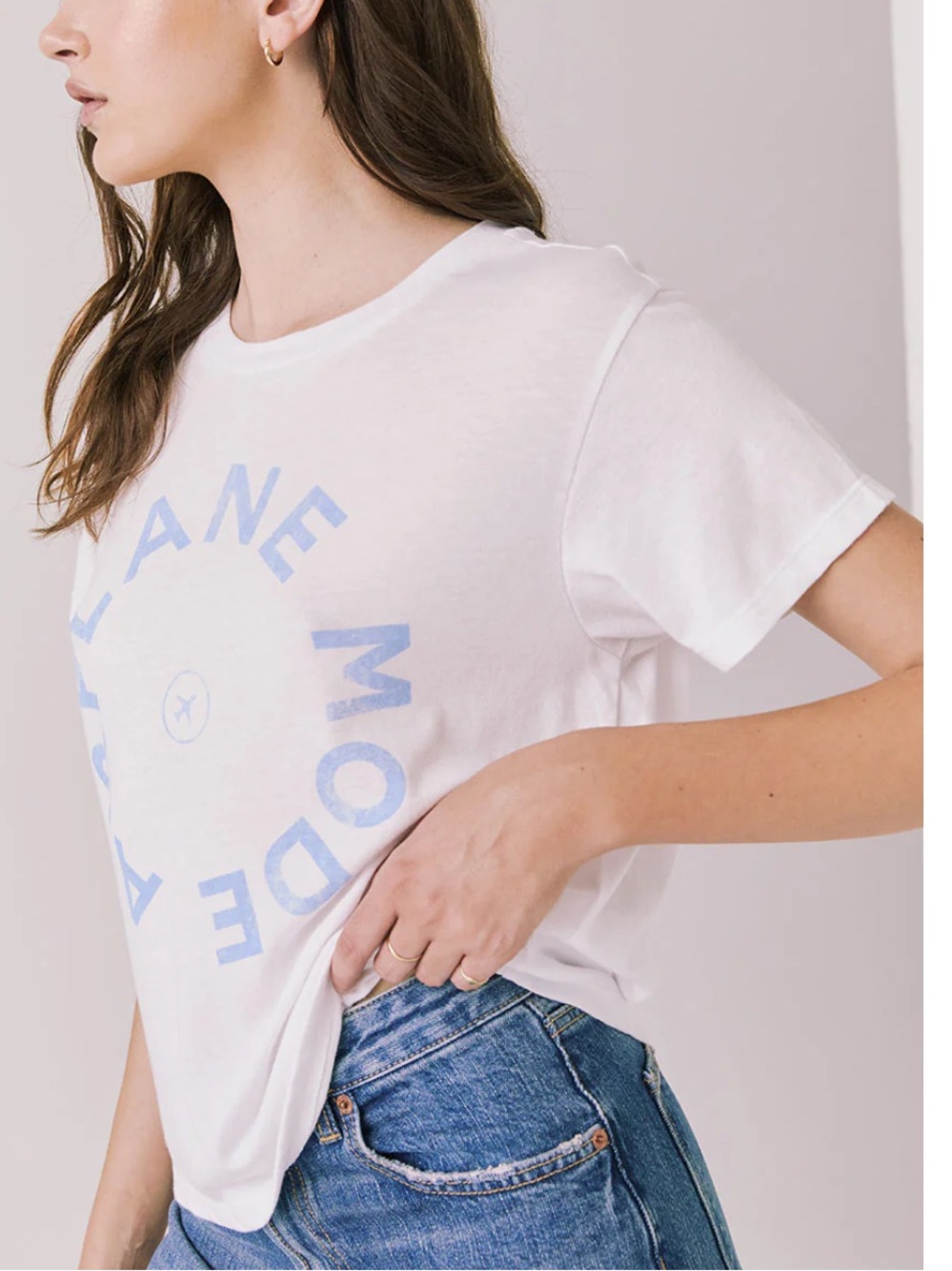 Chaser White Tee with Pale Blue Graphic